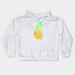 Aloha pineapples, iridescent yellow Kids Hoodie
